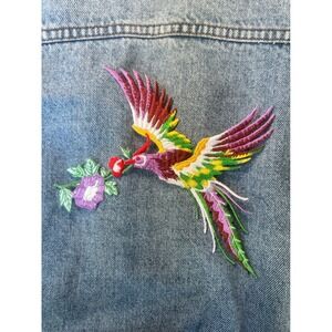 Tropical Exotic Bird Iron On Patch Embroidered Colorful‎ Floral Applique Sew DIY